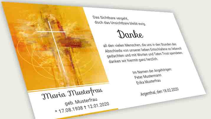 Trauerkarten selber machen. Vorlagen und Muster modernes Kreuz