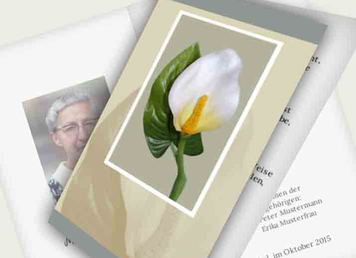 Trauerdankeskarten Calla